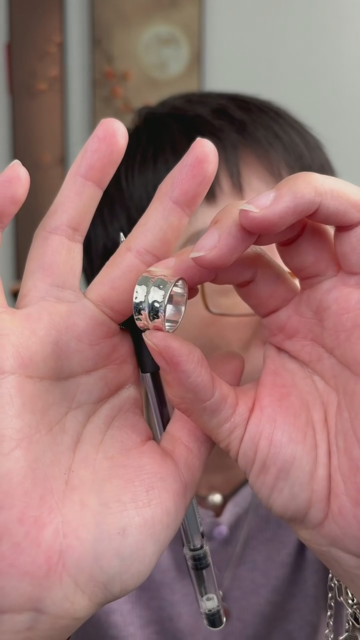 无925银纯银戒指宽版肌理纹27