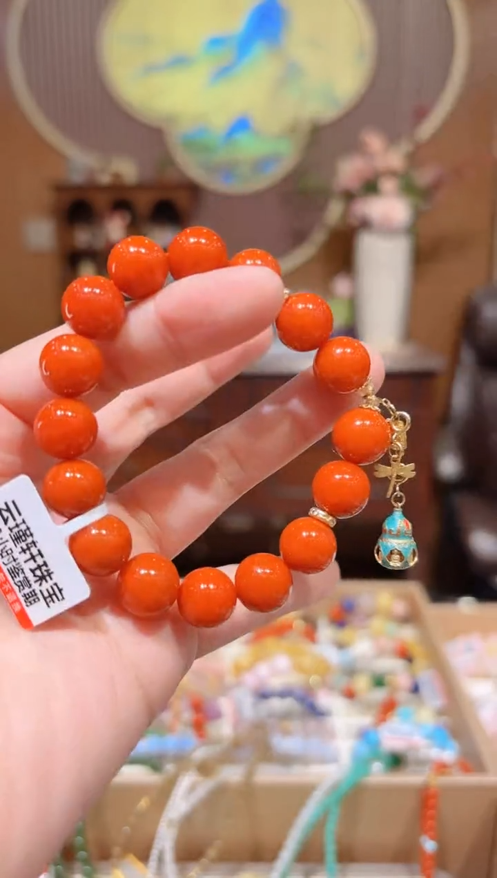 【闪购商品】南红玛瑙手串18K金镶嵌设计款珠串