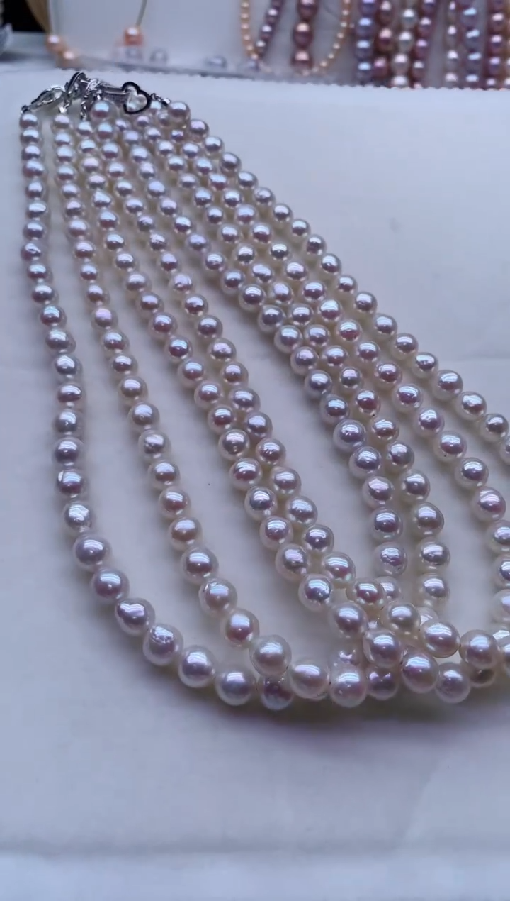 淡水珍珠银S925镶嵌项链多样性发其一，非无暇