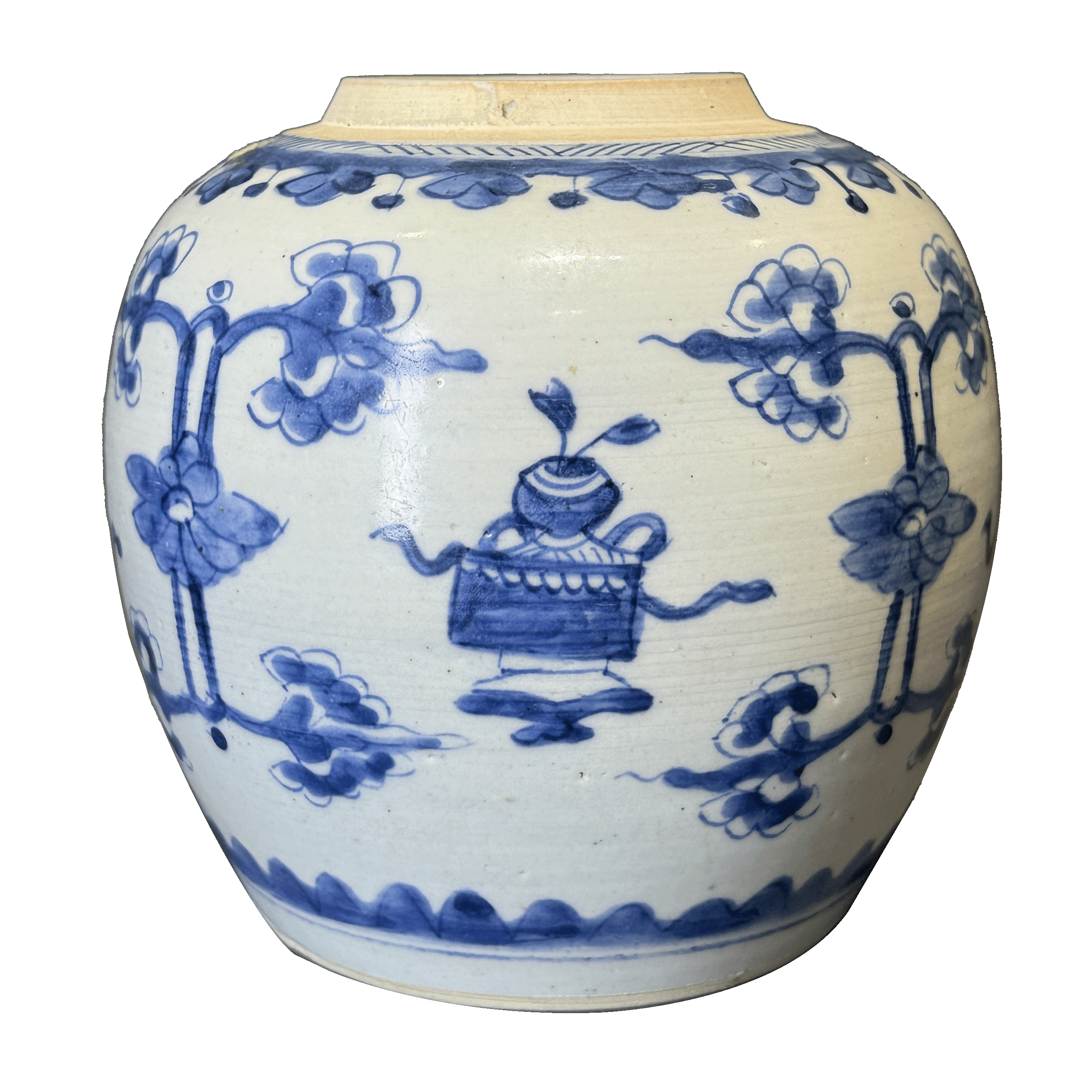 25029025t青花花间杂宝纹罐