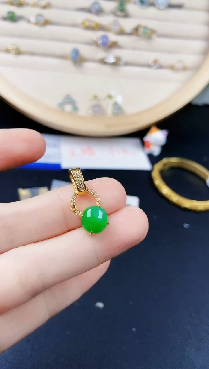 【闪购商品】翡翠银S925镶嵌颈饰446464
