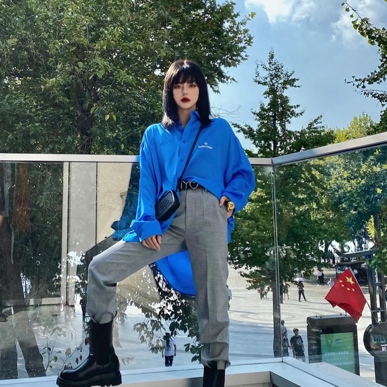 99新 Balenciaga/巴黎世家 【辛河奢品】巴黎世家蓝衬衫s码160/84A