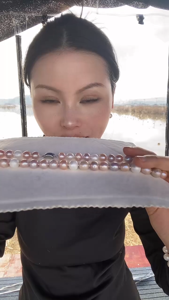 【闪购商品】淡水珍珠项链未镶嵌糖果色9-10