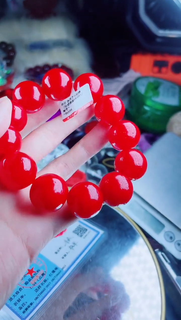 硅化珊瑚（珊瑚玉）手串未镶嵌红珊瑚手串卡20