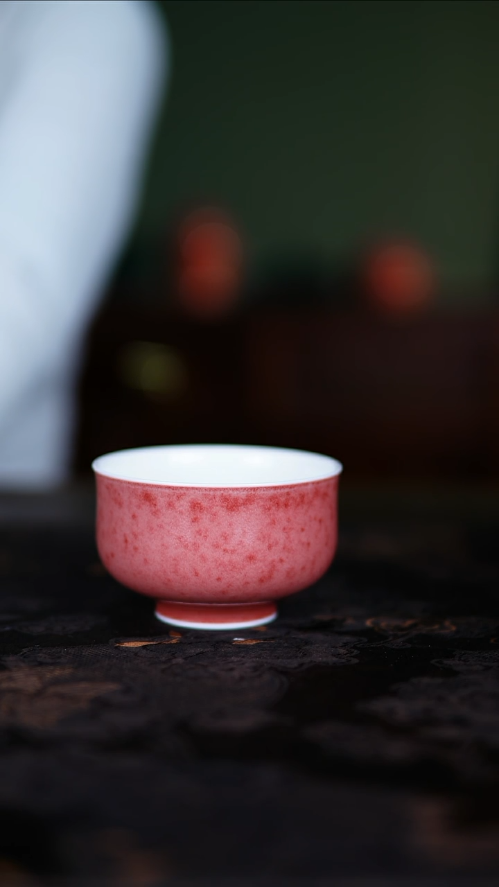 杯子景德镇纯手工豇豆红