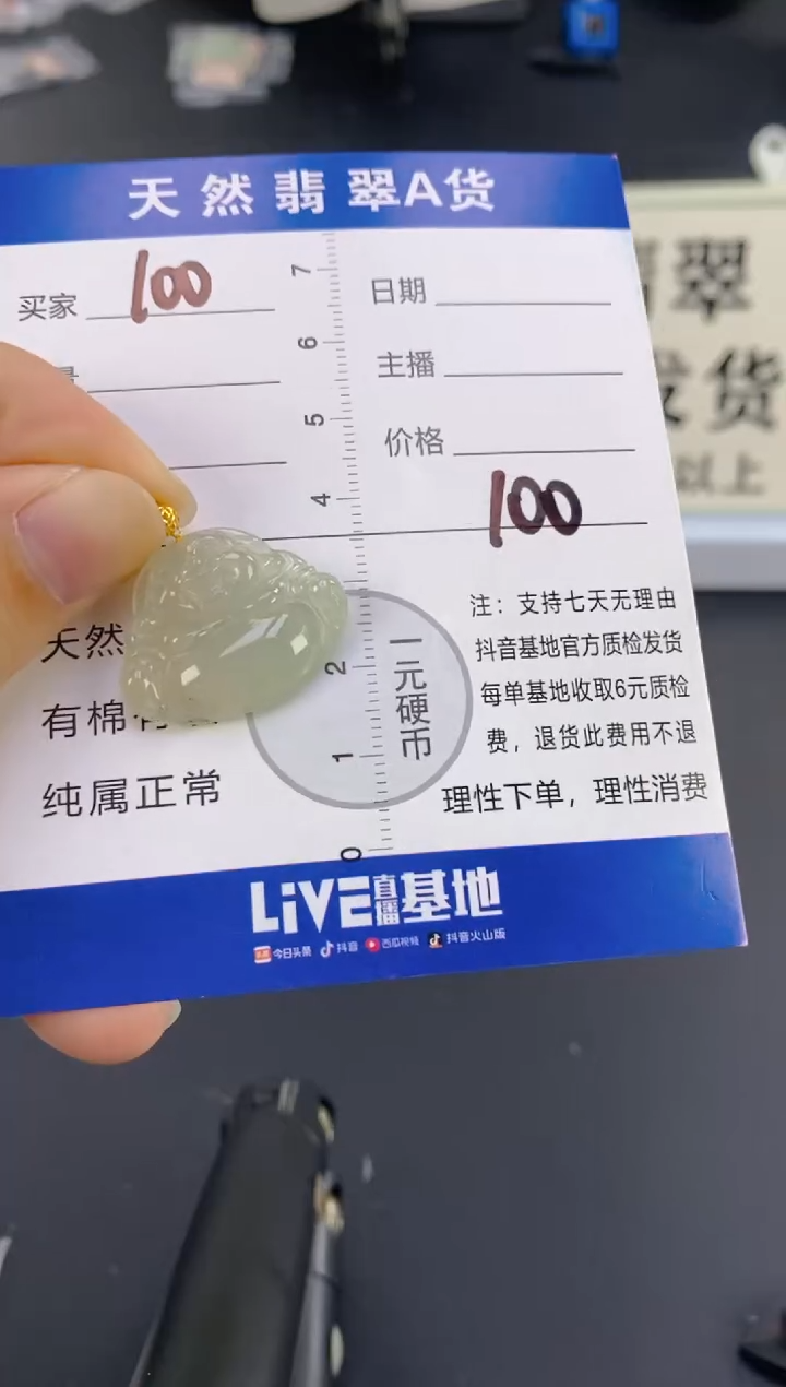 【闪购商品】翡翠颈饰18K金镶嵌天然A货翡翠