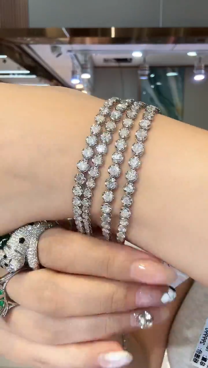 铂Pt950镶嵌手链钻石网球多样性发其一