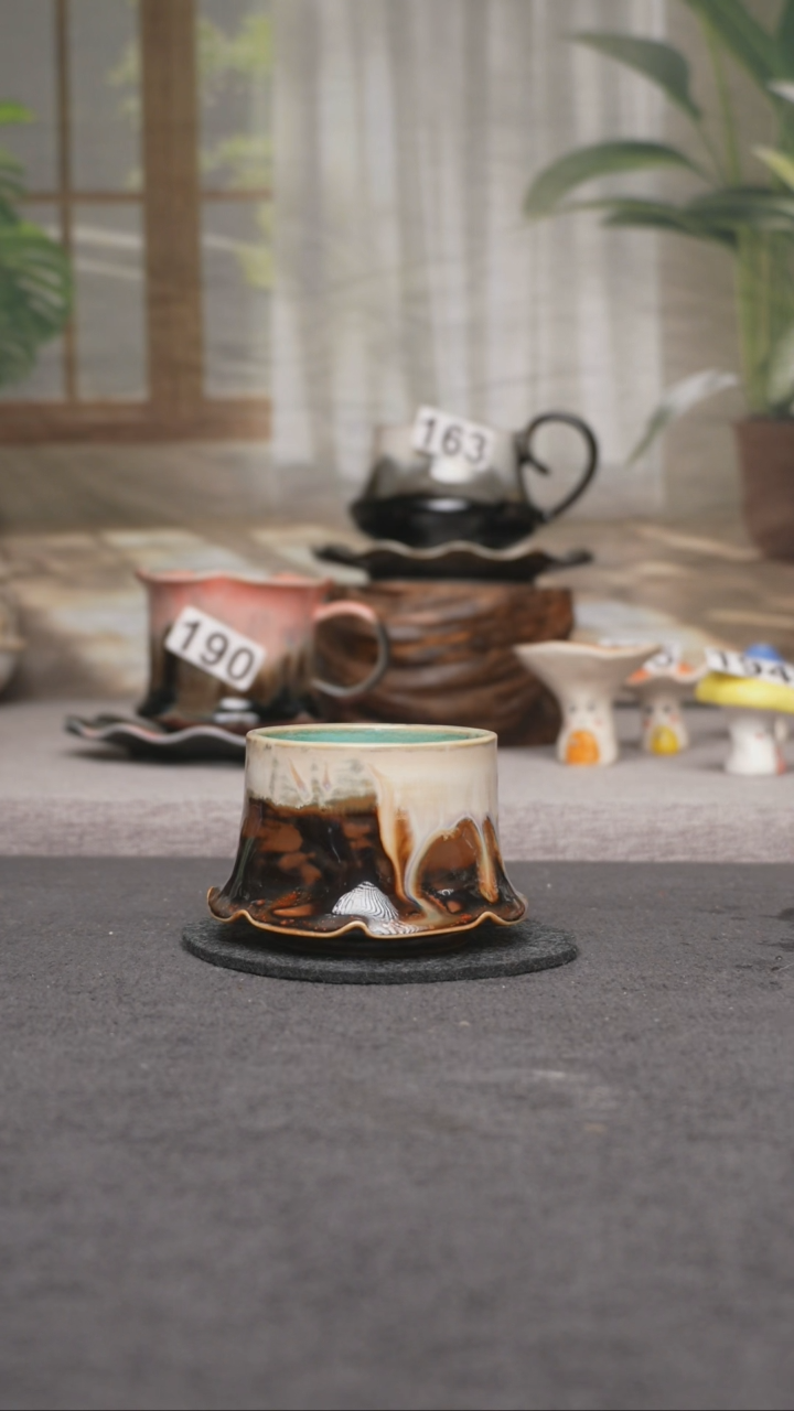 杯子瓷205景德镇手工手创杯子 带冰裂纹