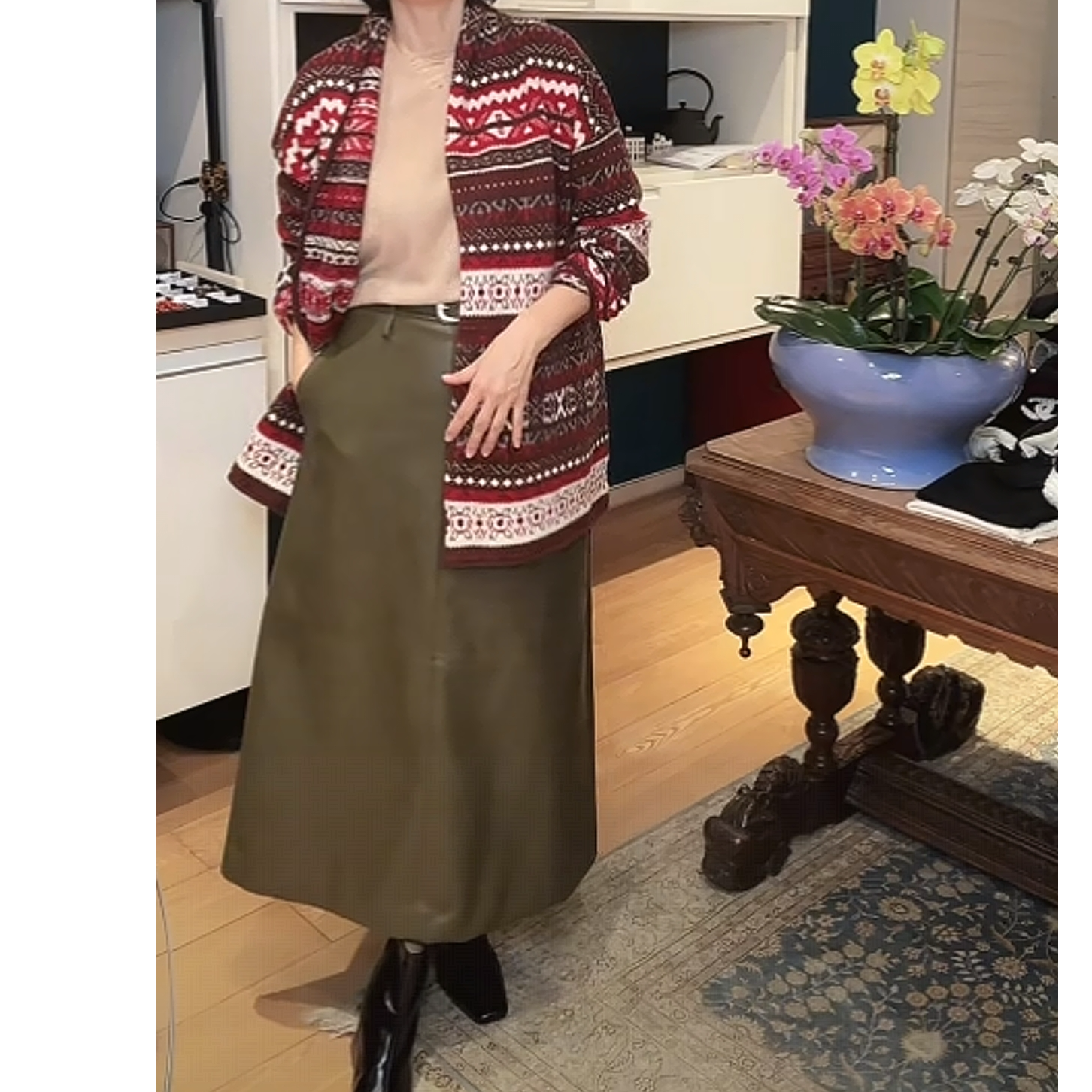 【维姐精选】ZY 蛋白皮复古经典伞裙皮半裙