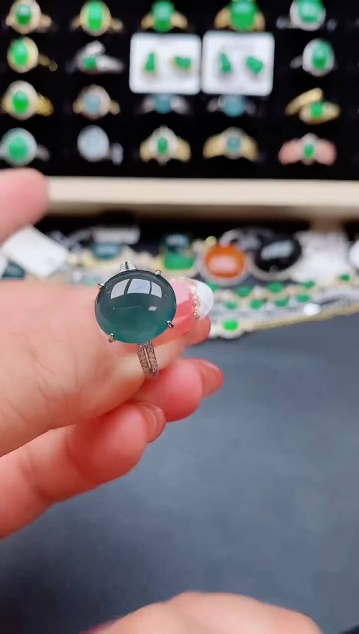 【闪购商品】翡翠戒指银S925镶嵌508580