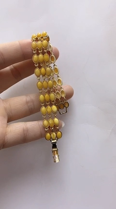 【闪购商品】琥珀裸石银S925镶嵌蜜蜡手链