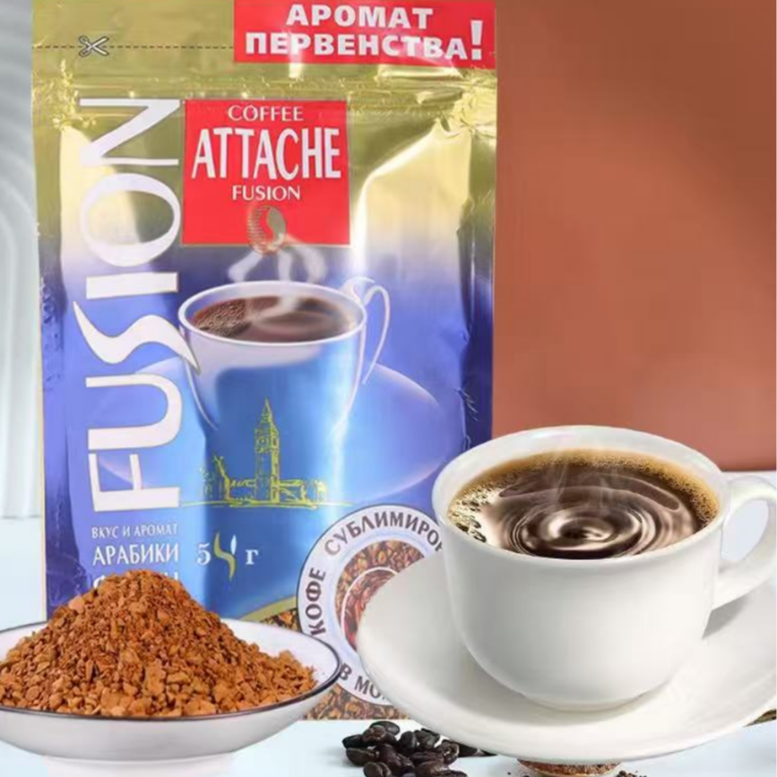 【2包】俄罗斯原装进口FUsion黑咖啡54克