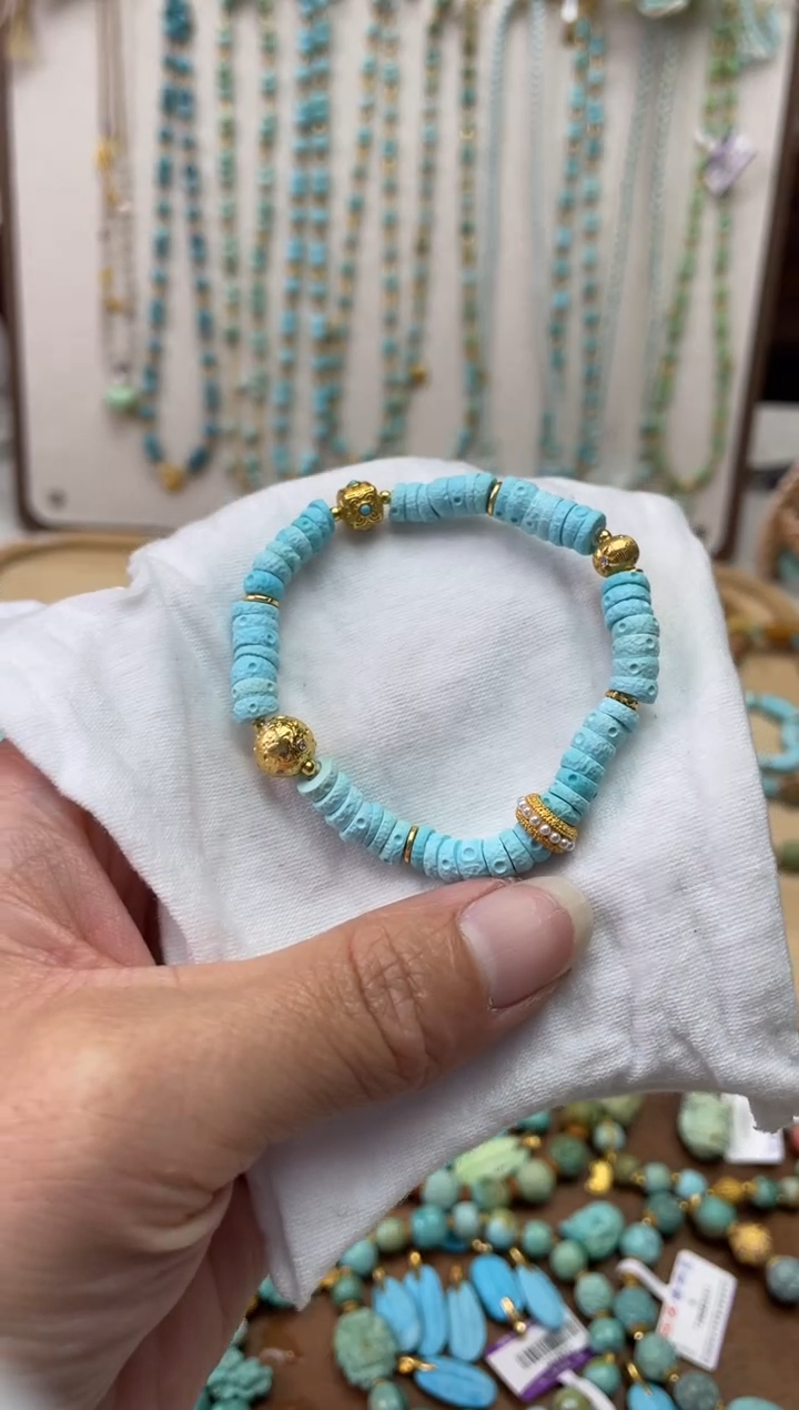 【闪购商品】绿松石手串银S925镶嵌80