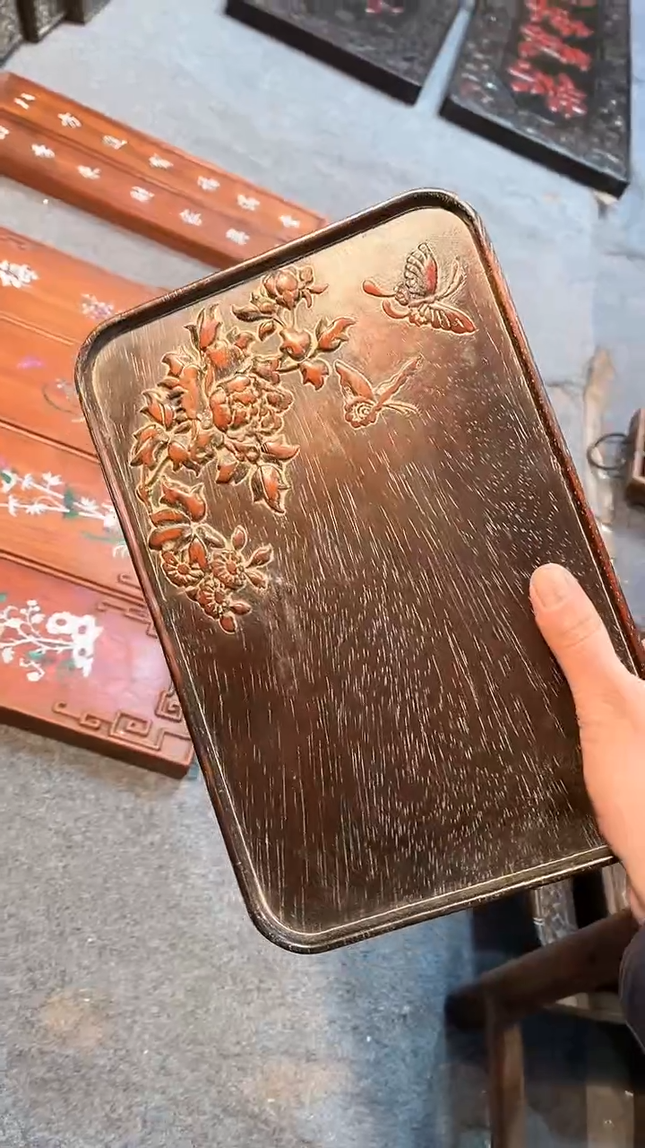 【闪购商品】非洲紫檀（红花梨）30x20cm赏盘