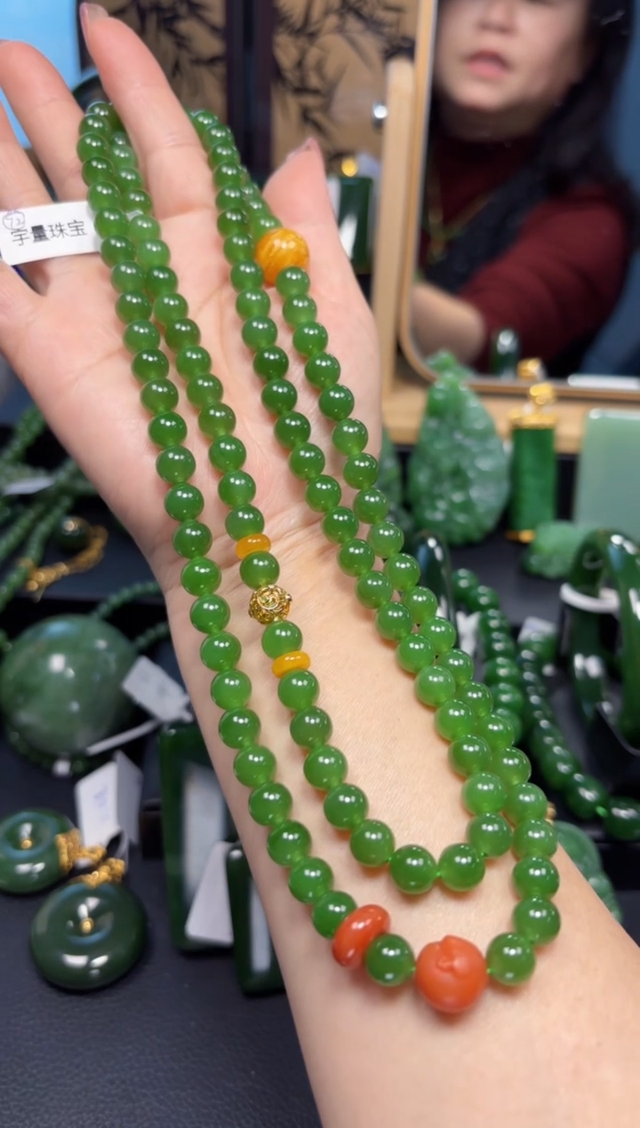 【闪购商品】和田玉（碧玉）颈饰18K金镶嵌1