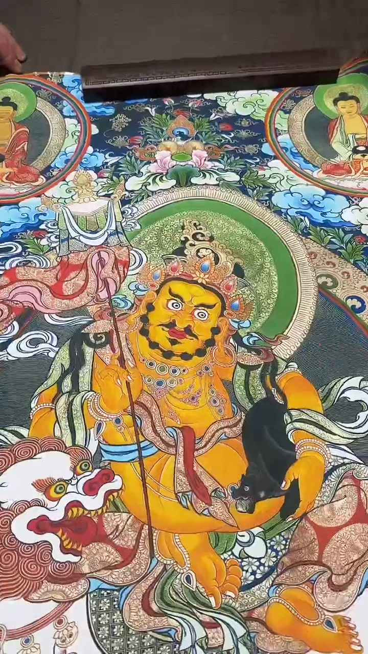 卷轴画【主播精品】高端卷轴画——唐卡黄财神216
