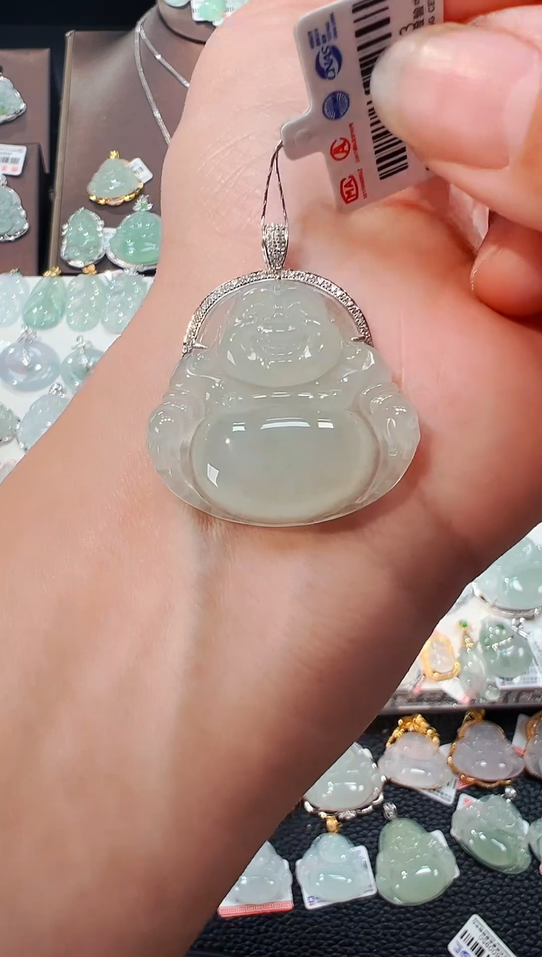 【闪购商品】翡翠吊坠(不含链)18K金镶嵌佛公吊坠993