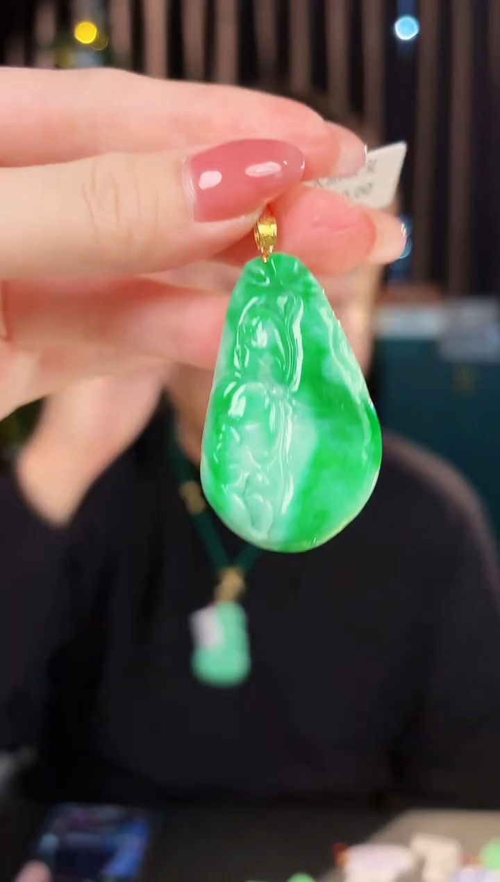 【闪购商品】翡翠颈饰18K金镶嵌缅料A货/支持复检/一件