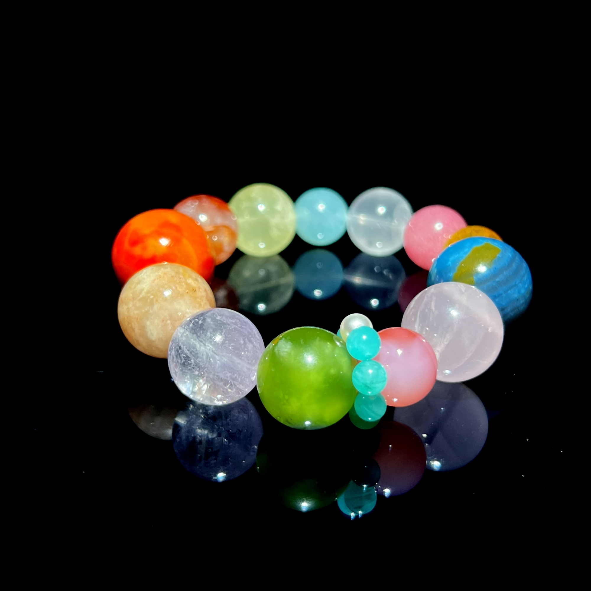 多巴胺星球水晶手串仙女多宝手串天然水晶