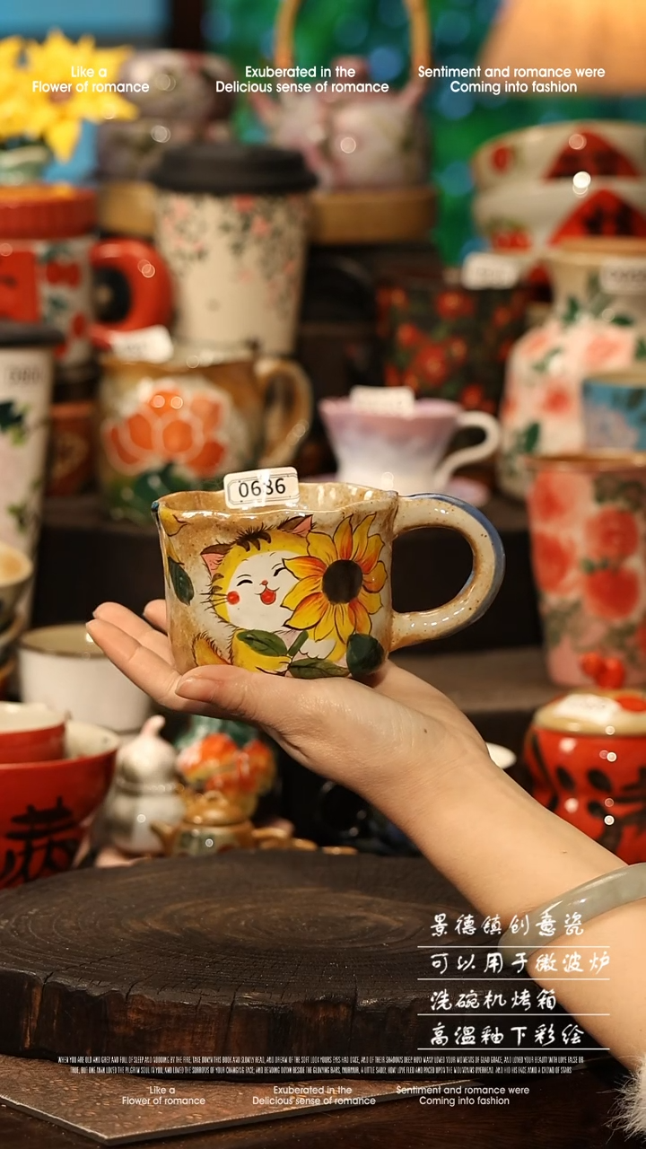 陶瓷景德镇高温釉下彩手工手绘款式@A0686@