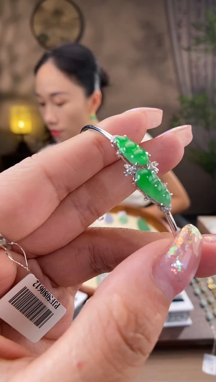 翡翠18K金镶嵌吊坠(不含链)手镯