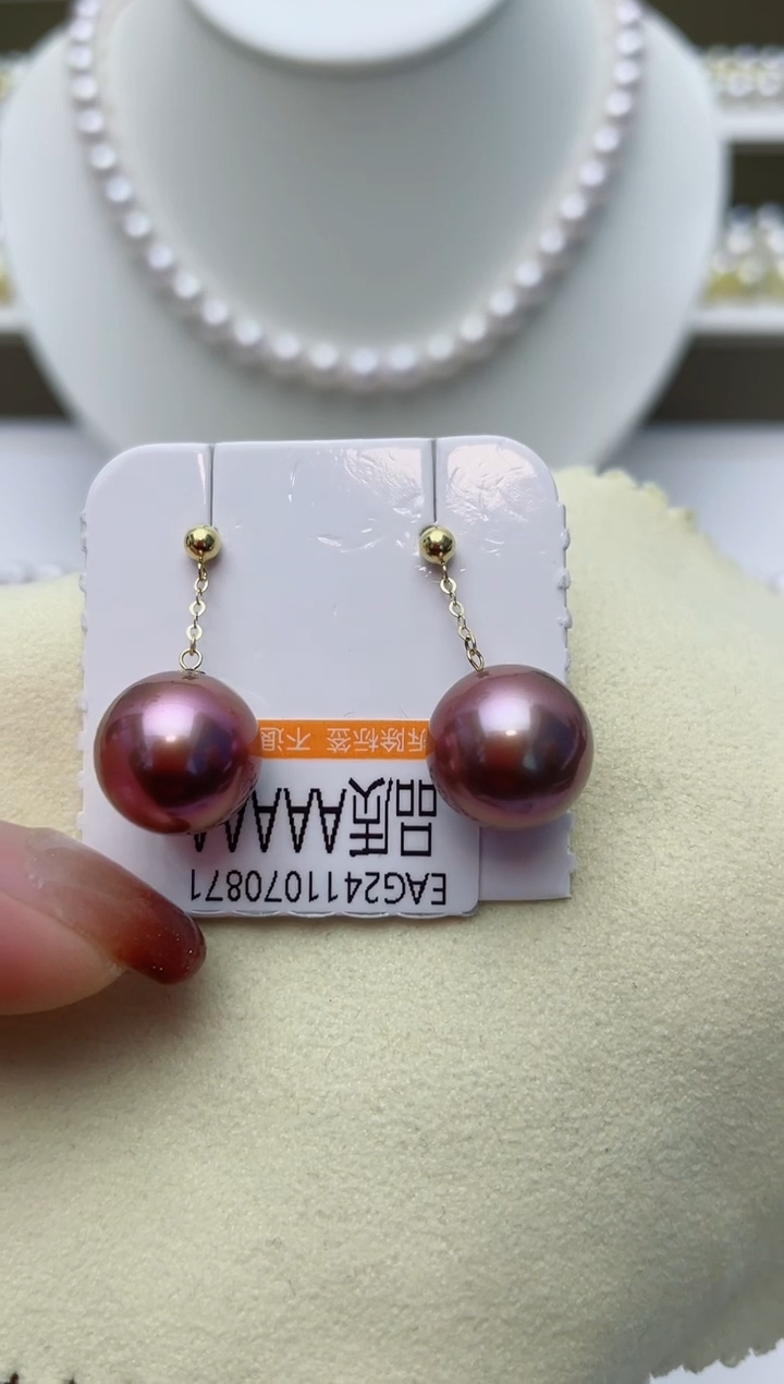 【闪购商品】淡水珍珠耳饰18K金镶嵌W50