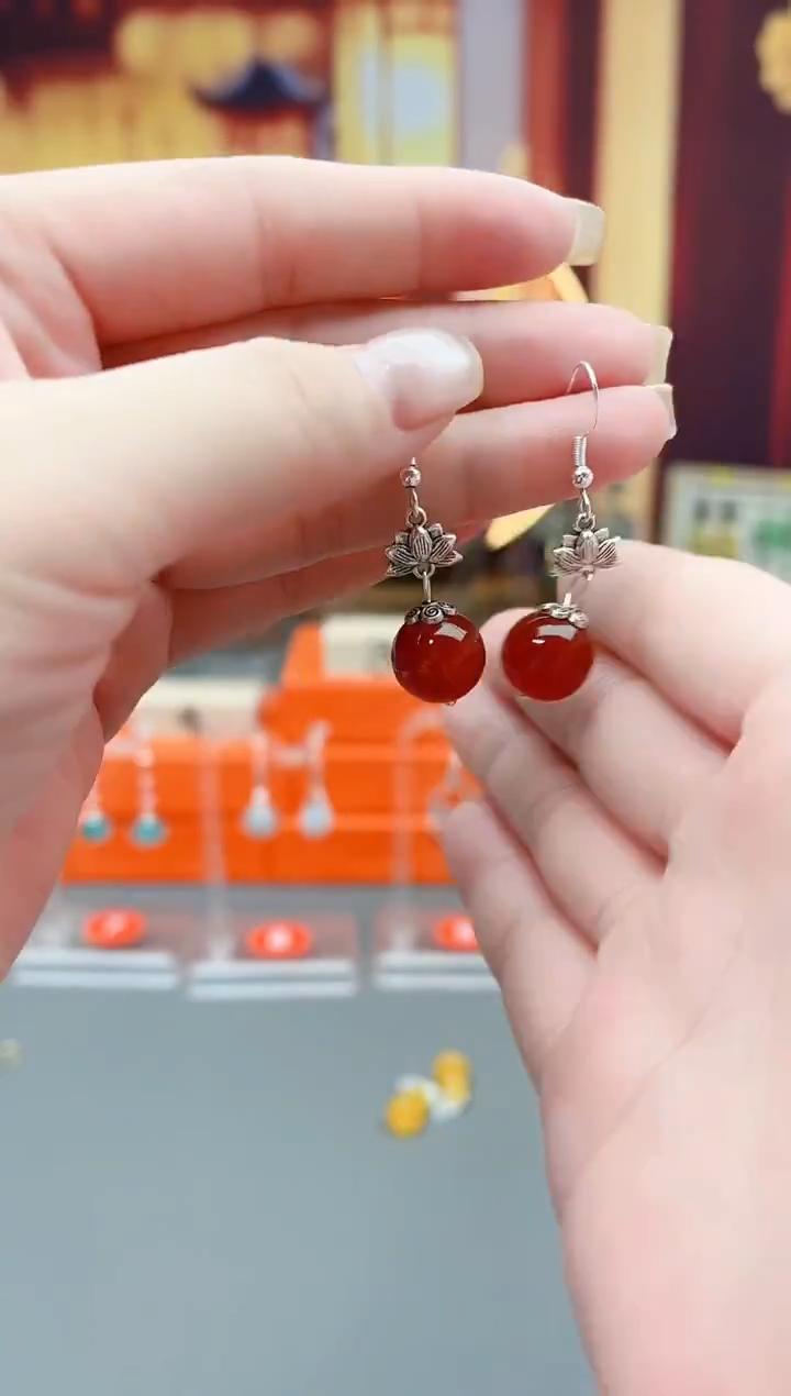 未镶嵌耳钉玛瑙/玉髓718