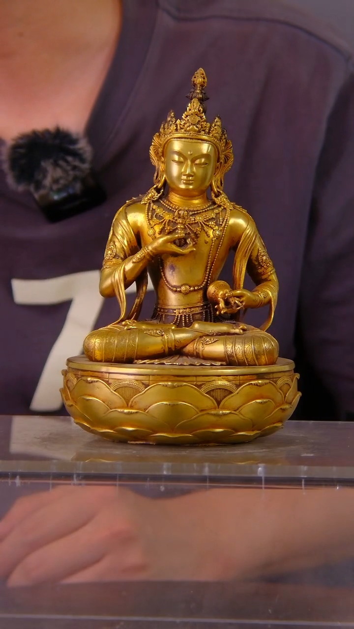 瓷片 山水紫铜鎏 金造像结缘1111 