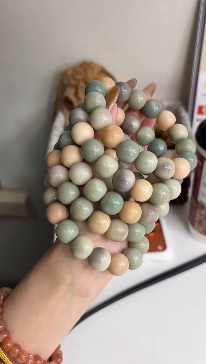 手串菩提根/象牙果沐c52玉化冰淇淋苹果13*14mm手串随机