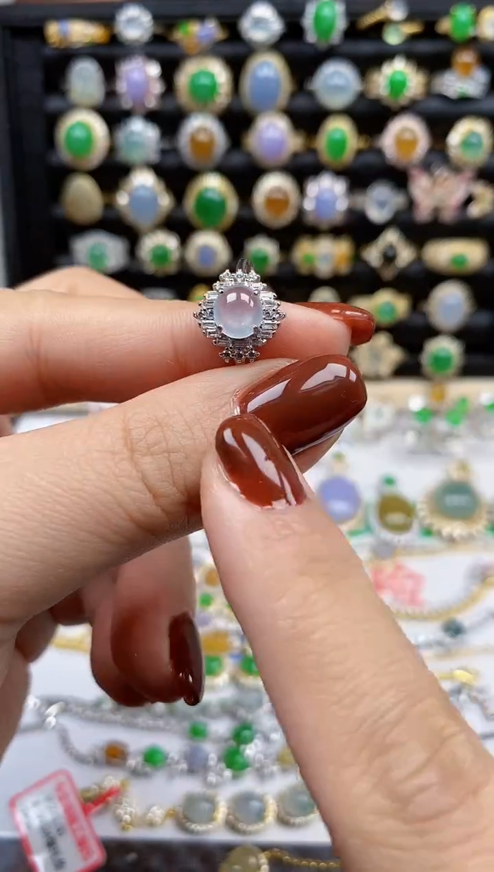 银S925镶嵌戒指翡翠8554