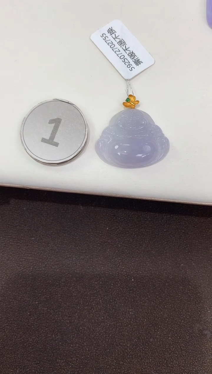 颈饰18K金镶嵌翡翠天然缅甸A货翡翠