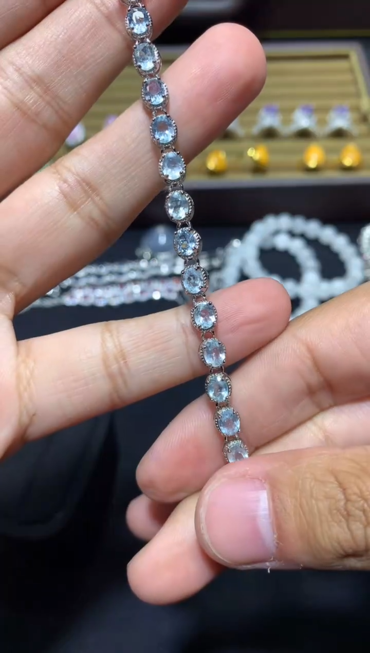 未镶嵌手链海蓝宝石F55【多样性发其一】