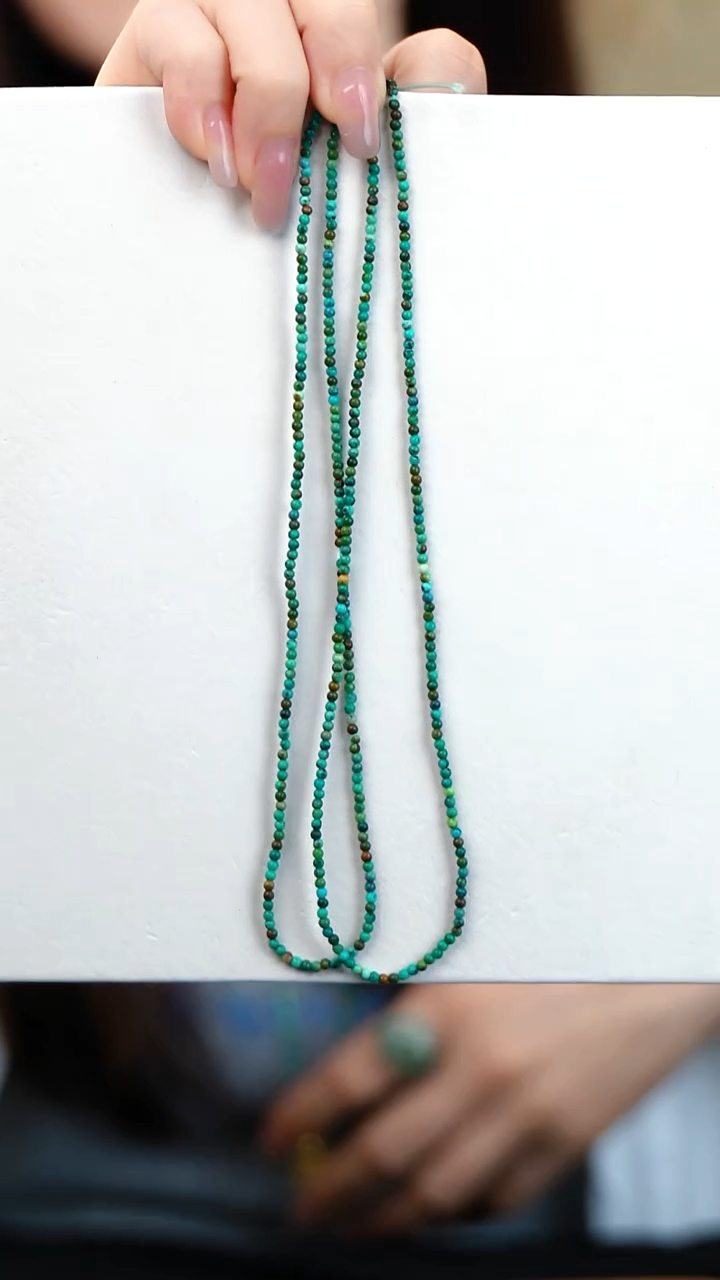 绿松小米珠项链绿松2.0mm