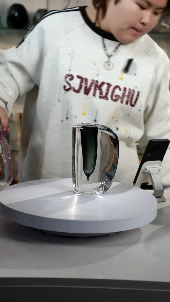 【闪购商品】琉璃【弘扬】高17轻奢琉璃花器微瑕福利