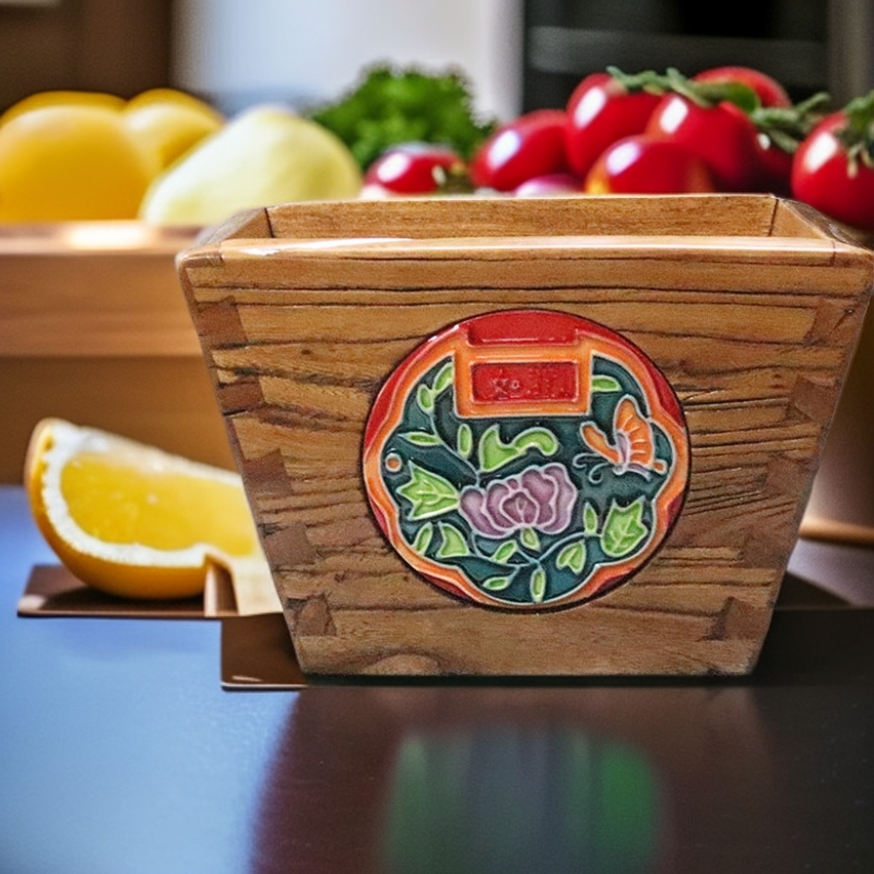 米斗桌面收纳多功能老榆木中式复古客厅卧室收纳装饰摆件