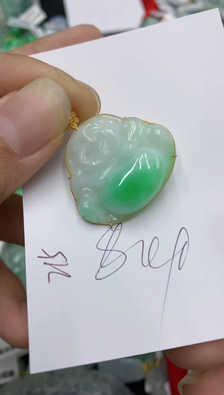 翡翠18K金镶嵌颈饰号链接111111111