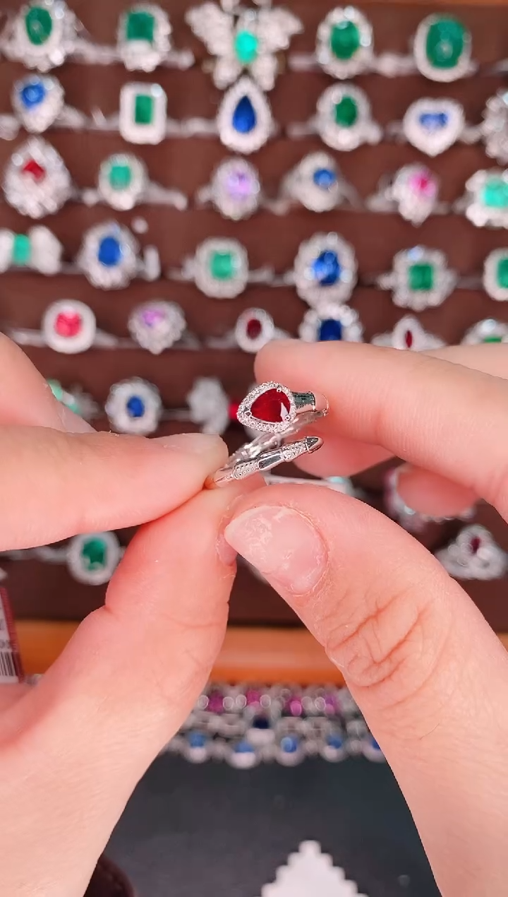 【闪购商品】红宝石18K金戒指18K金镶嵌0.4克拉