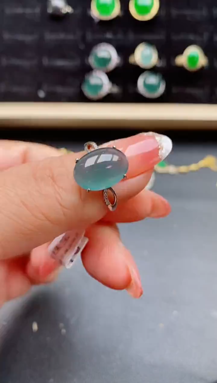 【闪购商品】翡翠戒指银S925镶嵌12121
