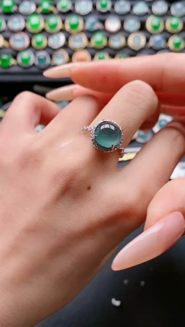 【闪购商品】翡翠戒指银S925镶嵌1111111