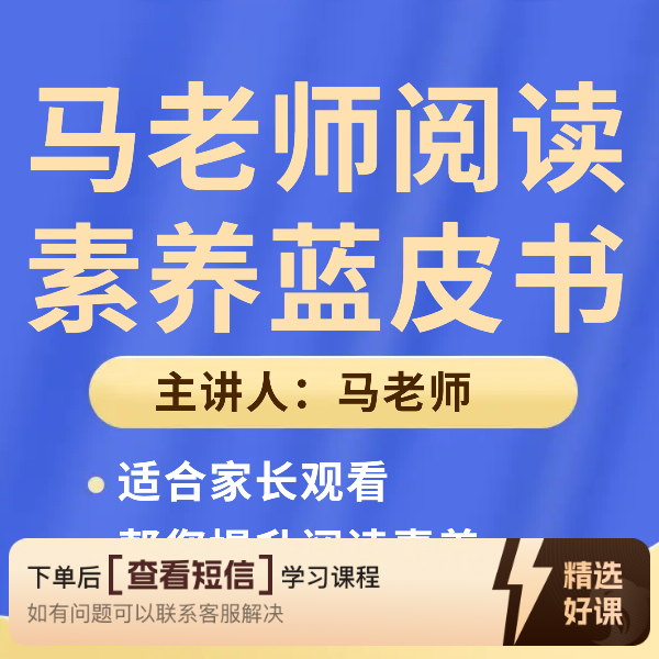 马老师阅读素养蓝皮书（留意短信解锁课程）