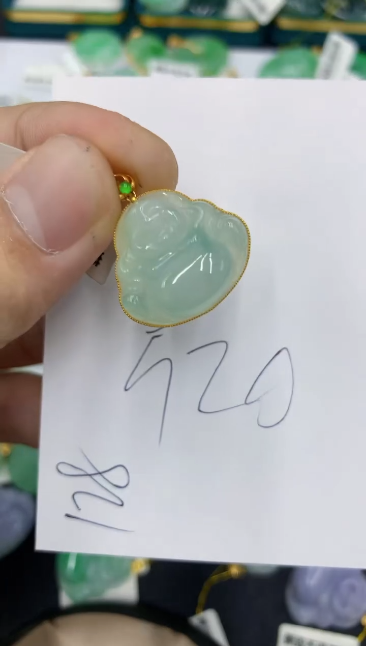 【闪购商品】翡翠颈饰18K金镶嵌号链接111111