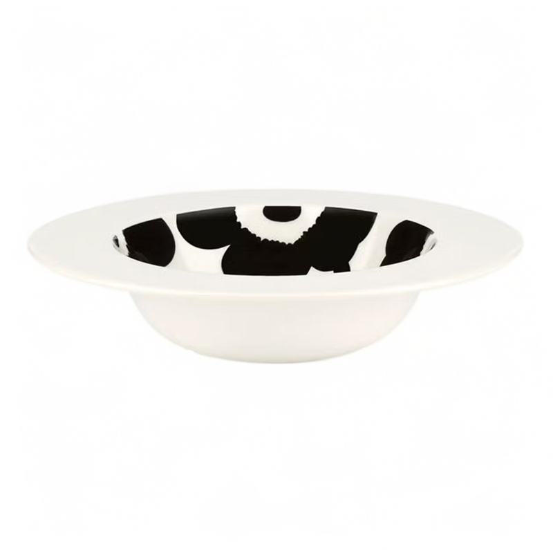 Marimekko/白底黑花/20cm草帽盘