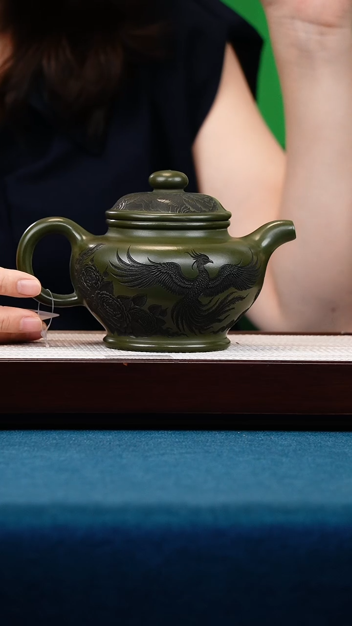 茶壶紫砂绿泥掇只