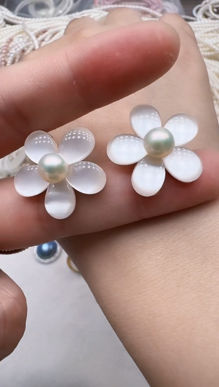 合金淡水珍珠耳饰53