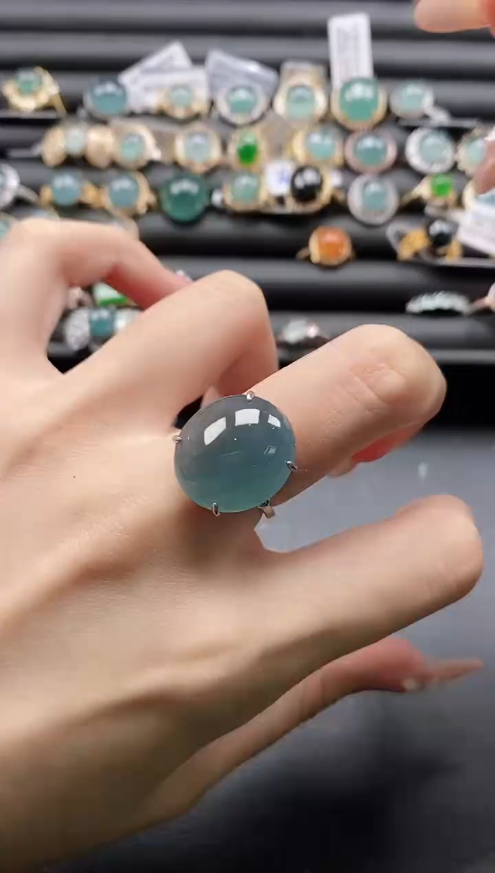【闪购商品】翡翠戒指银S925镶嵌1111