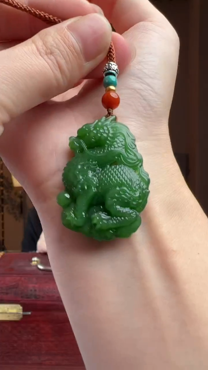 【闪购商品】和田玉颈饰未镶嵌和田玉碧玉麒麟吊坠