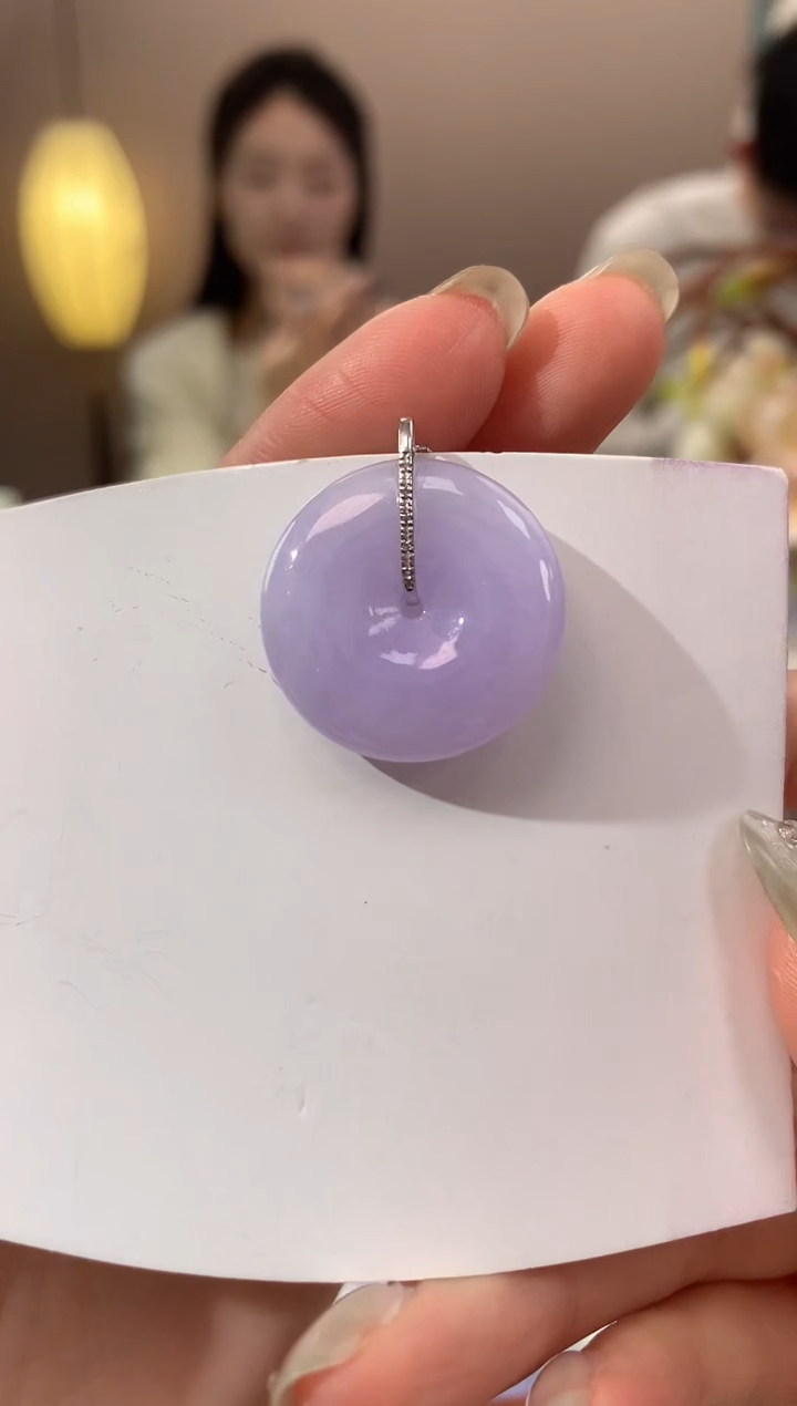 【闪购商品】翡翠颈饰18K金镶嵌天然缅甸a货翡翠