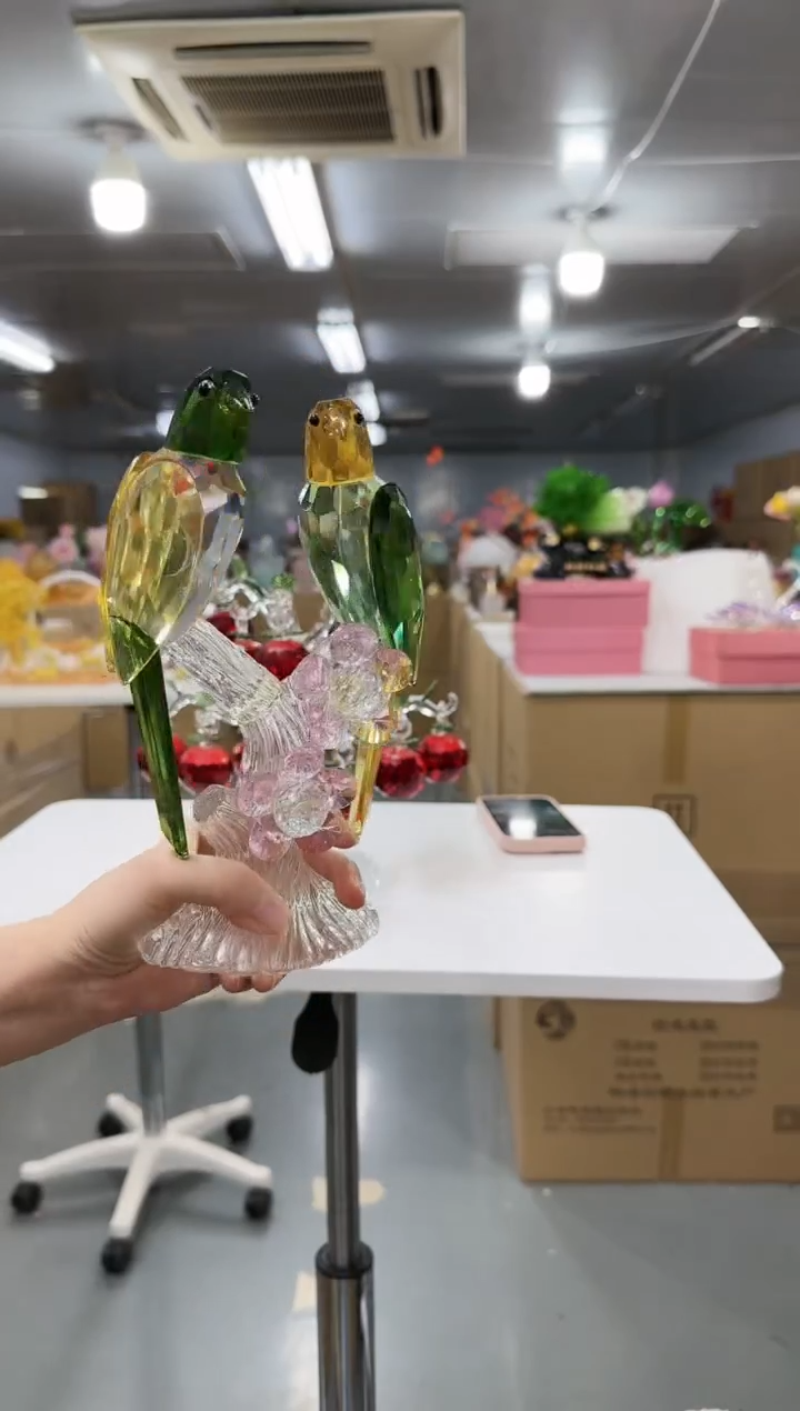 花间集水晶琉璃摆设   鸟