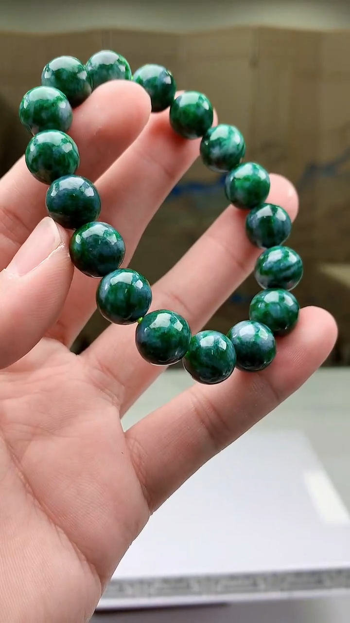 【闪购商品】定制翡翠未镶嵌4812bb-毛货手串71