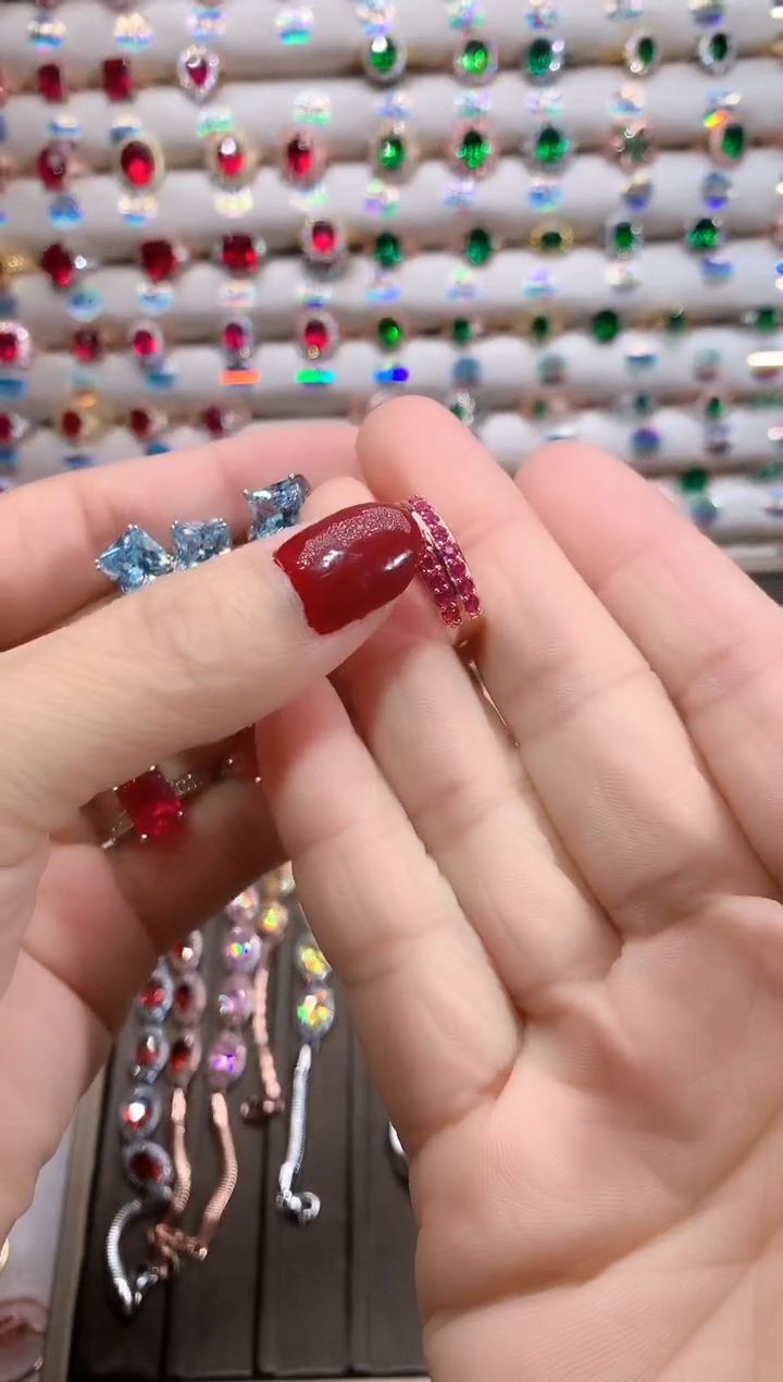 【闪购商品】红宝石戒指银S925镶嵌玫瑰金